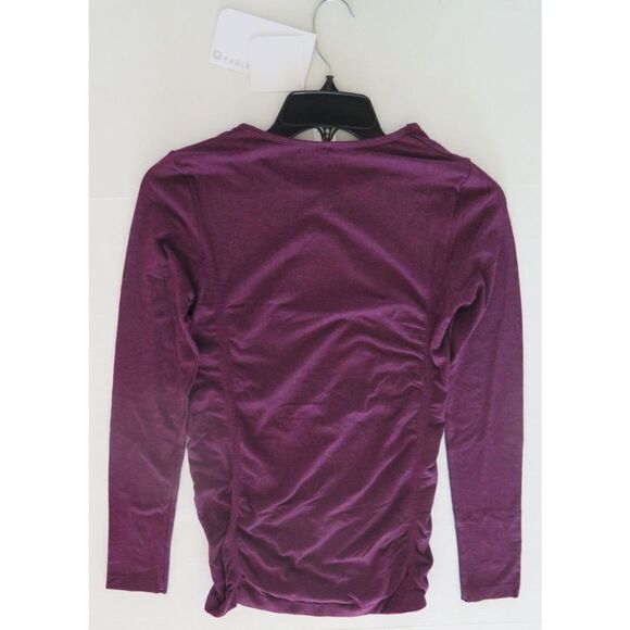 Fabletics Women's Sz XS (2-4) Purple Seamless Ruched Kathie Long Sleeve Top $50 - Picture 5 of 5